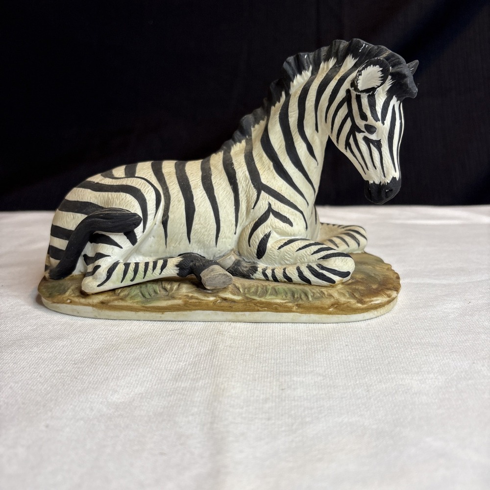 LEFTON Zebra Hand Painted Porcelain Figure KW 6704 Vintage 1970s Japan